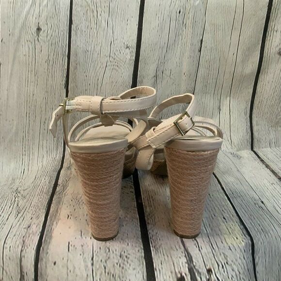 NEW Lauren Conrad Pink Blush Josephine Strappy Chunky Platform Sandals Size 8 - Picture 5 of 8